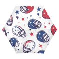 thumbnail image 1 of FORMRS Travel Umbrella Folding Auto Open Close Windproof Rain UV Protection, Cartoon American Football Helmets, 1 of 8