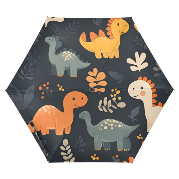 FORMRS Travel Umbrella Folding Auto Open Close Windproof Rain UV Protection, Cartoon Dinosaur