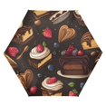 thumbnail image 1 of FORMRS Travel Umbrella Folding Auto Open Close Windproof Rain UV Protection, Chocolate Cakes, 1 of 8