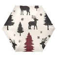 thumbnail image 1 of FORMRS Travel Umbrella Folding Auto Open Close Windproof Rain UV Protection, Christmas Plaid Forest, 1 of 8