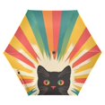thumbnail image 1 of FORMRS Travel Umbrella Folding Auto Open Close Windproof Rain UV Protection, Colorful Black Cat, 1 of 8