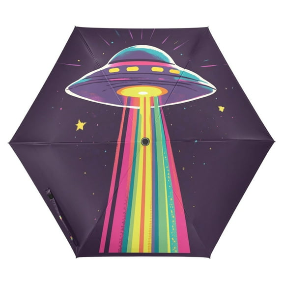 FORMRS Travel Umbrella Folding Auto Open Close Windproof Rain UV Protection, Colorful UFO