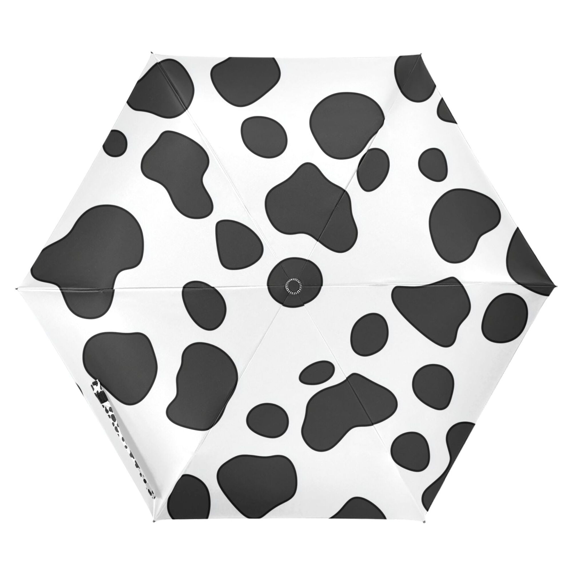 FORMRS Travel Umbrella Folding Auto Open Close Windproof Rain UV Protection, Cow Spots