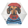 thumbnail image 1 of FORMRS Travel Umbrella Folding Auto Open Close Windproof Rain UV Protection, Cute Dog Artist, 1 of 8