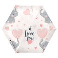 thumbnail image 1 of FORMRS Travel Umbrella Folding Auto Open Close Windproof Rain UV Protection, Cute Elephant, 1 of 8