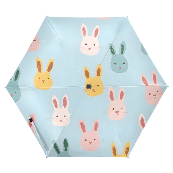FORMRS Travel Umbrella Folding Auto Open Close Windproof Rain UV Protection, Cute Rabbits