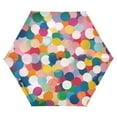 thumbnail image 1 of FORMRS Travel Umbrella Folding Auto Open Close Windproof Rain UV Protection, Dark Colorful Circles, 1 of 8