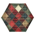 thumbnail image 1 of FORMRS Travel Umbrella Folding Auto Open Close Windproof Rain UV Protection, Dark Tartan Pattern, 1 of 8
