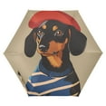 thumbnail image 1 of FORMRS Travel Umbrella Folding Auto Open Close Windproof Rain UV Protection, Dog Artist, 1 of 8