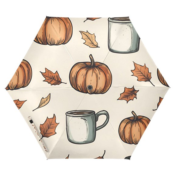 FORMRS Travel Umbrella Folding Auto Open Close Windproof Rain UV Protection, Fall Leaves