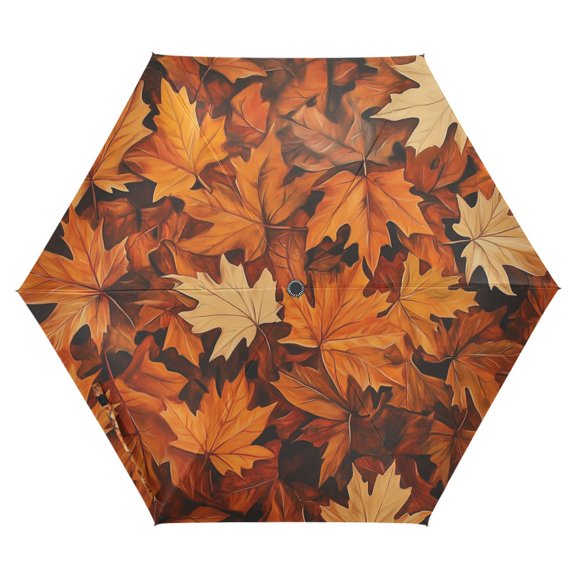 FORMRS Travel Umbrella Folding Auto Open Close Windproof Rain UV Protection, Fall Pattern