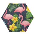 thumbnail image 1 of FORMRS Travel Umbrella Folding Auto Open Close Windproof Rain UV Protection, Flamingo Pattern, 1 of 8