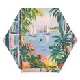 thumbnail image 1 of FORMRS Travel Umbrella Folding Auto Open Close Windproof Rain UV Protection, Floral Seaside, 1 of 8
