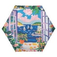 thumbnail image 1 of FORMRS Travel Umbrella Folding Auto Open Close Windproof Rain UV Protection, Floral Window, 1 of 8