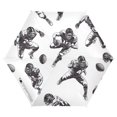 thumbnail image 1 of FORMRS Travel Umbrella Folding Auto Open Close Windproof Rain UV Protection, Football Player Pattern, 1 of 8
