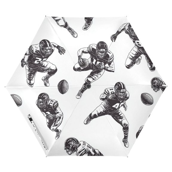 FORMRS Travel Umbrella Folding Auto Open Close Windproof Rain UV Protection, Football Player Pattern