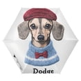 thumbnail image 1 of FORMRS Travel Umbrella Folding Auto Open Close Windproof Rain UV Protection, Gray Cute Dog Artist, 1 of 8