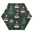 thumbnail image 1 of FORMRS Travel Umbrella Folding Auto Open Close Windproof Rain UV Protection, Green Christmas Hats, 1 of 8