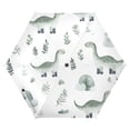 thumbnail image 1 of FORMRS Travel Umbrella Folding Auto Open Close Windproof Rain UV Protection, Green Dinosaur Pattern, 1 of 8