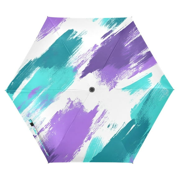 FORMRS Travel Umbrella Folding Auto Open Close Windproof Rain UV Protection, Green Drawing