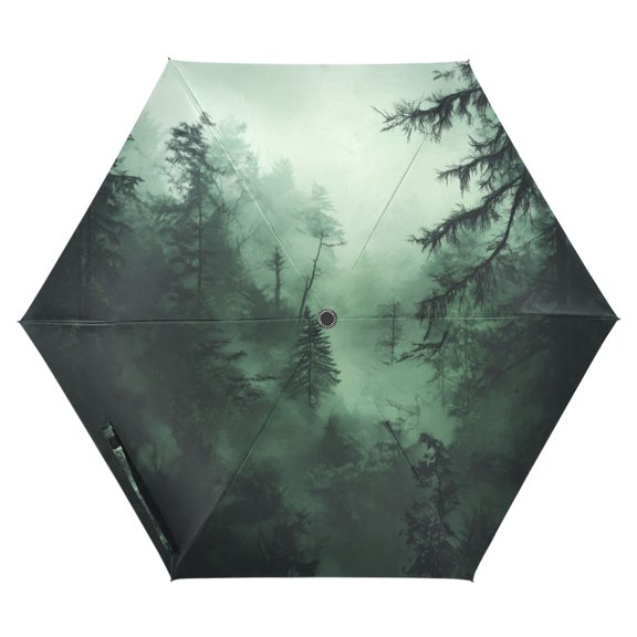 FORMRS Travel Umbrella Folding Auto Open Close Windproof Rain UV Protection, Green Forest