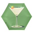 thumbnail image 1 of FORMRS Travel Umbrella Folding Auto Open Close Windproof Rain UV Protection, Green Lemon Juice, 1 of 8