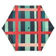 thumbnail image 1 of FORMRS Travel Umbrella Folding Auto Open Close Windproof Rain UV Protection, Green Plaid, 1 of 8