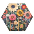 thumbnail image 1 of FORMRS Travel Umbrella Folding Auto Open Close Windproof Rain UV Protection, Large Colorful Flowers, 1 of 8