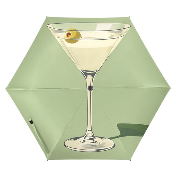 FORMRS Travel Umbrella Folding Auto Open Close Windproof Rain UV Protection, Light Green Martini