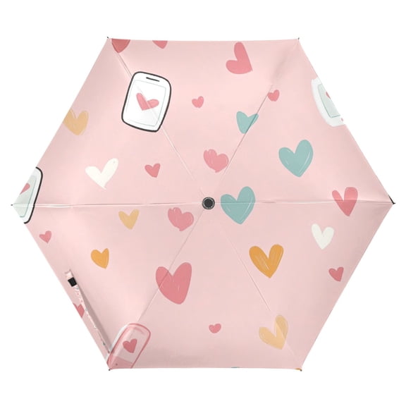 FORMRS Travel Umbrella Folding Auto Open Close Windproof Rain UV Protection, Love in The Air