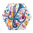 thumbnail image 1 of FORMRS Travel Umbrella Folding Auto Open Close Windproof Rain UV Protection, Musical Pattern, 1 of 8
