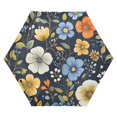 thumbnail image 1 of FORMRS Travel Umbrella Folding Auto Open Close Windproof Rain UV Protection, Navy Floral Pattern, 1 of 8