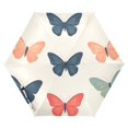 thumbnail image 1 of FORMRS Travel Umbrella Folding Auto Open Close Windproof Rain UV Protection, Orange Butterflies, 1 of 8