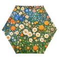 thumbnail image 1 of FORMRS Travel Umbrella Folding Auto Open Close Windproof Rain UV Protection, Orange Floral Garden, 1 of 8