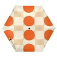 thumbnail image 1 of FORMRS Travel Umbrella Folding Auto Open Close Windproof Rain UV Protection, Orange Geometric Circles, 1 of 8