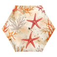 thumbnail image 1 of FORMRS Travel Umbrella Folding Auto Open Close Windproof Rain UV Protection, Orange Starfish, 1 of 8