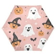 thumbnail image 1 of FORMRS Travel Umbrella Folding Auto Open Close Windproof Rain UV Protection, Pastel Pink Halloween, 1 of 8