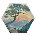 thumbnail image 1 of FORMRS Travel Umbrella Folding Auto Open Close Windproof Rain UV Protection, Pine Tree Rainbow, 1 of 8