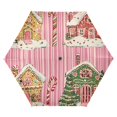 thumbnail image 1 of FORMRS Travel Umbrella Folding Auto Open Close Windproof Rain UV Protection, Pink Christmas House, 1 of 8