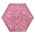 thumbnail image 1 of FORMRS Travel Umbrella Folding Auto Open Close Windproof Rain UV Protection, Pink Doughnuts, 1 of 8