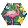 thumbnail image 1 of FORMRS Travel Umbrella Folding Auto Open Close Windproof Rain UV Protection, Pink Flamingo Pattern, 1 of 8