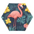 thumbnail image 1 of FORMRS Travel Umbrella Folding Auto Open Close Windproof Rain UV Protection, Pink Floral Flamingo, 1 of 8