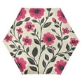 thumbnail image 1 of FORMRS Travel Umbrella Folding Auto Open Close Windproof Rain UV Protection, Pink Flowers, 1 of 8