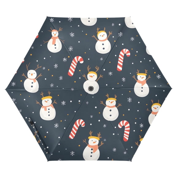 FORMRS Travel Umbrella Folding Auto Open Close Windproof Rain UV Protection, Playful Winter