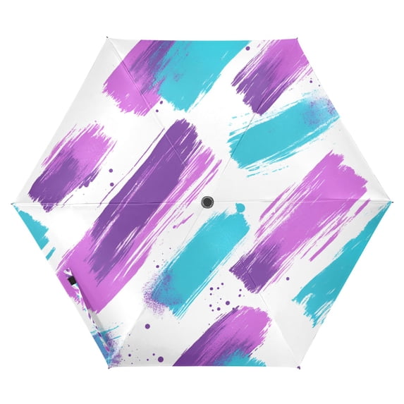 FORMRS Travel Umbrella Folding Auto Open Close Windproof Rain UV Protection, Purple Drawing
