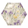 thumbnail image 1 of FORMRS Travel Umbrella Folding Auto Open Close Windproof Rain UV Protection, Purple Floral Rabbit, 1 of 8