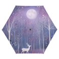 thumbnail image 1 of FORMRS Travel Umbrella Folding Auto Open Close Windproof Rain UV Protection, Purple Forest, 1 of 8