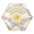 thumbnail image 1 of FORMRS Travel Umbrella Folding Auto Open Close Windproof Rain UV Protection, Purple Rainbow Clouds, 1 of 8
