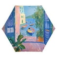thumbnail image 1 of FORMRS Travel Umbrella Folding Auto Open Close Windproof Rain UV Protection, Purple Window, 1 of 8