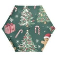 thumbnail image 1 of FORMRS Travel Umbrella Folding Auto Open Close Windproof Rain UV Protection, Red Christmas Gingerbread, 1 of 8